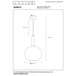 Hanglampen<Lucide Hanglamp Marius Zwart - E27 - Ø 30 cm