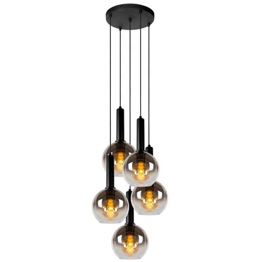 Hanglampen<Lucide Hanglamp Marius Zwart - 5 x E27 - Ø 55 cm