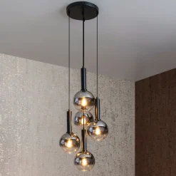 Hanglampen<Lucide Hanglamp Marius Zwart - 5 x E27 - Ø 55 cm