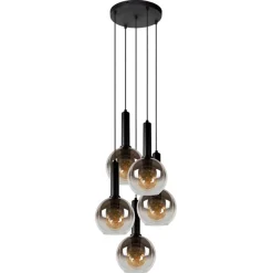 Hanglampen<Lucide Hanglamp Marius Zwart - 5 x E27 - Ø 55 cm