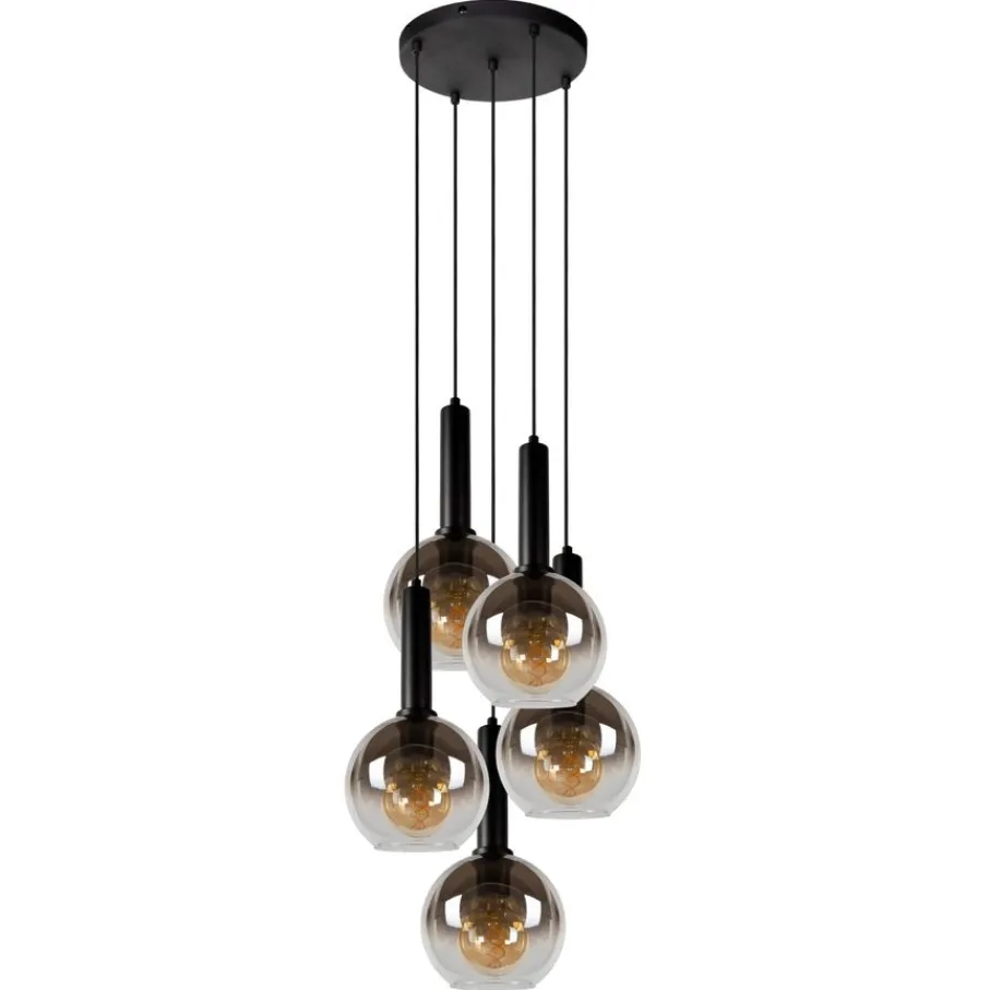 Hanglampen<Lucide Hanglamp Marius Zwart - 5 x E27 - Ø 55 cm