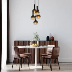 Hanglampen<Lucide Hanglamp Marius Zwart - 5 x E27 - Ø 55 cm
