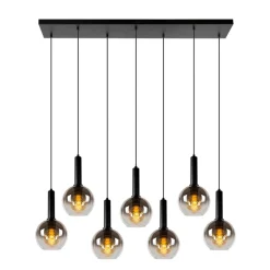 Hanglampen<Lucide Hanglamp Marius Zwart - 7 x E27 - 130 cm breed