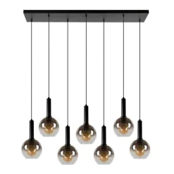 Hanglampen<Lucide Hanglamp Marius Zwart - 7 x E27 - 130 cm breed