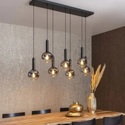 Hanglampen<Lucide Hanglamp Marius Zwart - 7 x E27 - 130 cm breed