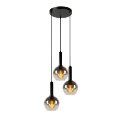 Hanglampen<Lucide Hanglamp Marius Zwart - 3 x E27 - Ø 49 cm