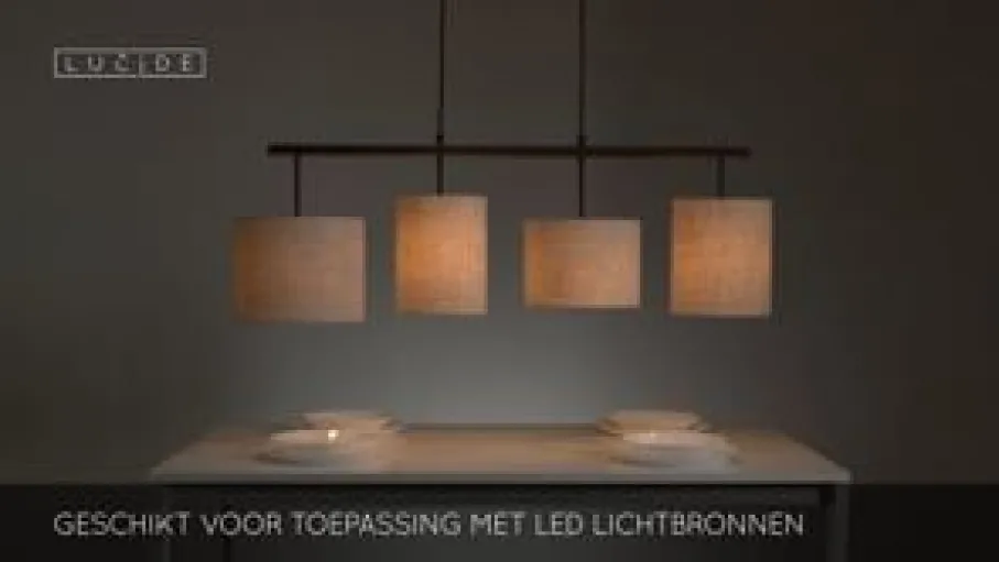 Hanglampen<Lucide Hanglamp Maya Beige - 4 x E27 - 107 cm breed