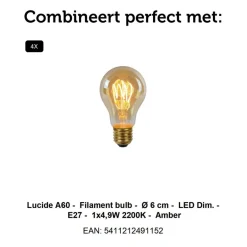Hanglampen<Lucide Hanglamp Maya Zwart - 4 x E27 - 107 cm breed