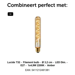 Hanglampen<Lucide Hanglamp Rafal Grijs - 3 x E27 - Ø 50 cm