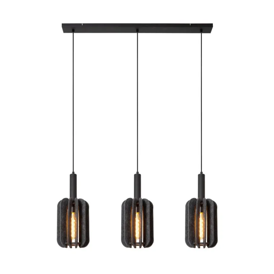 Hanglampen<Lucide Hanglamp Rafal Grijs - 3 x E27 - 98 cm breed