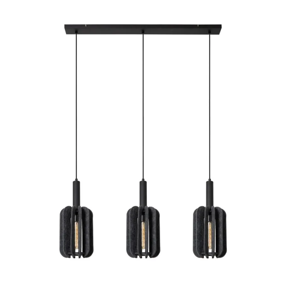 Hanglampen<Lucide Hanglamp Rafal Grijs - 3 x E27 - 98 cm breed