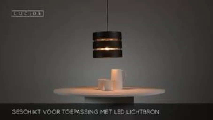 Hanglampen<Lucide Hanglamp Rosas Zwart - E27 - Ø 26 cm