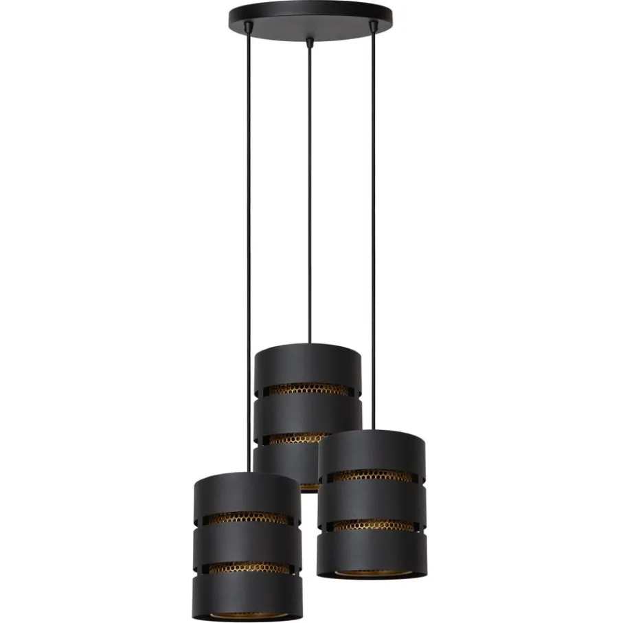 Hanglampen<Lucide Hanglamp Rosas Zwart - 3 x E27 - Ø 43 cm breed