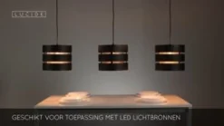 Hanglampen<Lucide Hanglamp Rosas Zwart - 3 x E27 - 130 cm breed