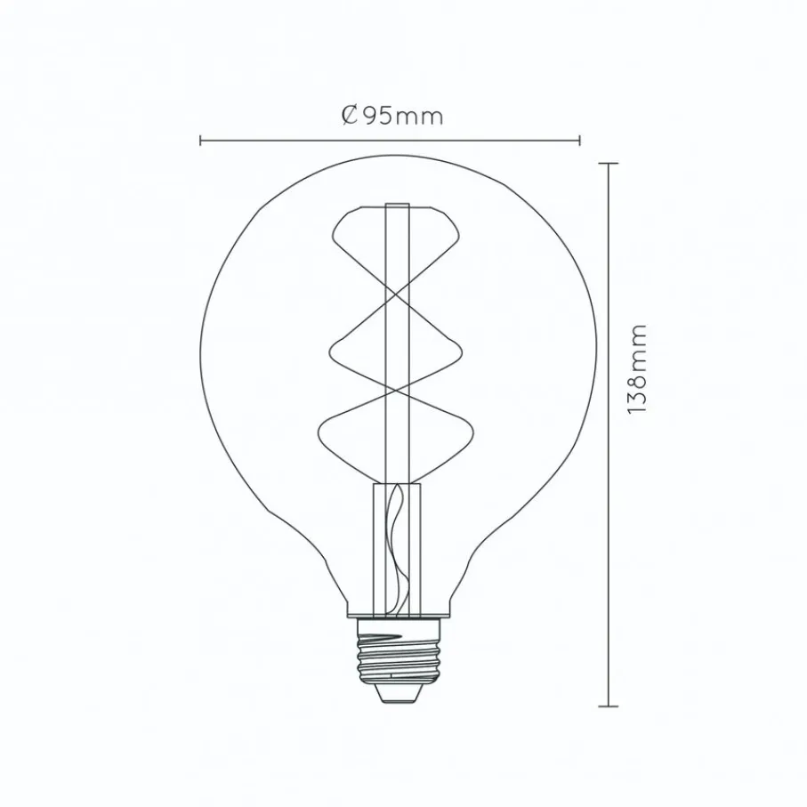 Lichtbronnen<Lucide Lichtbron G95 Amber - E27 - Ø 9,5 cm