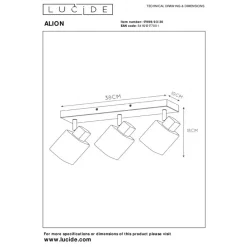 Spots<Lucide Plafondspot Alion Zwart - 3 x E14 - 38x10 cm