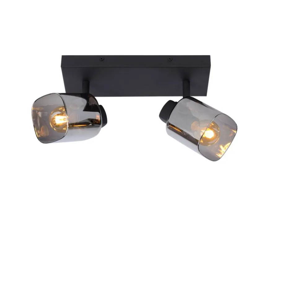 Spots<Lucide Plafondspot Alion Zwart - 2 x E14 - 26x10 cm