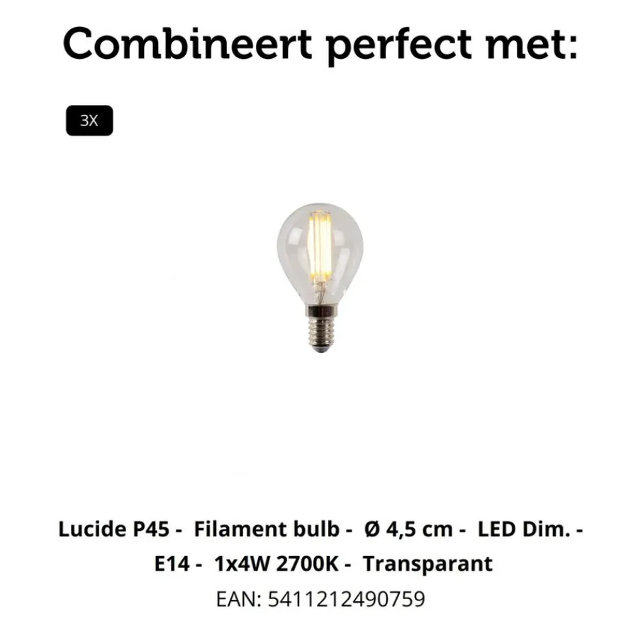 Spots<Lucide Plafondspot Bjorn Goud - 4 x E14 - Ø 38 cm