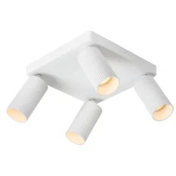 Spots<Lucide Plafondspot Clubs Wit - 4 x GU10 - 24x24 cm