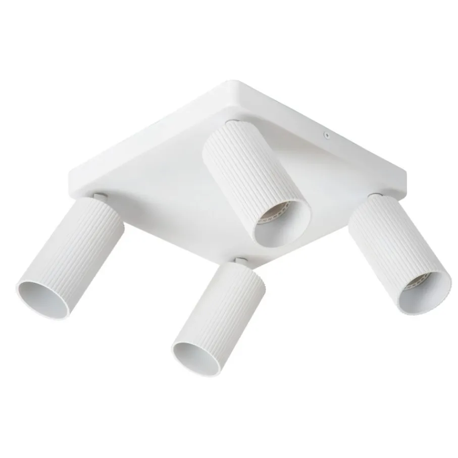 Spots<Lucide Plafondspot Clubs Wit - 4 x GU10 - 24x24 cm