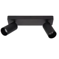 Spots<Lucide Plafondspot Clubs Zwart - 2 x GU10 - 31x9 cm