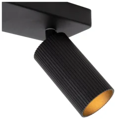 Spots<Lucide Plafondspot Clubs Zwart - 2 x GU10 - 31x9 cm