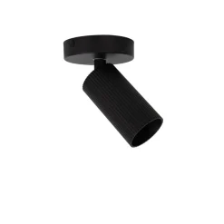 Spots<Lucide Plafondspot Clubs Zwart - GU10 - Ø 10 cm