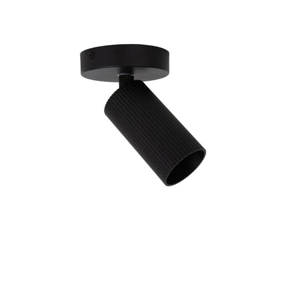 Spots<Lucide Plafondspot Clubs Zwart - GU10 - Ø 10 cm