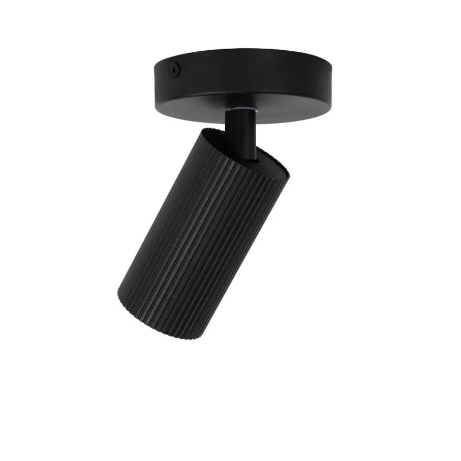 Spots<Lucide Plafondspot Clubs Zwart - GU10 - Ø 10 cm