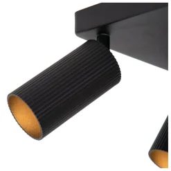 Spots<Lucide Plafondspot Clubs Zwart - 4 x GU10 - 24x24 cm