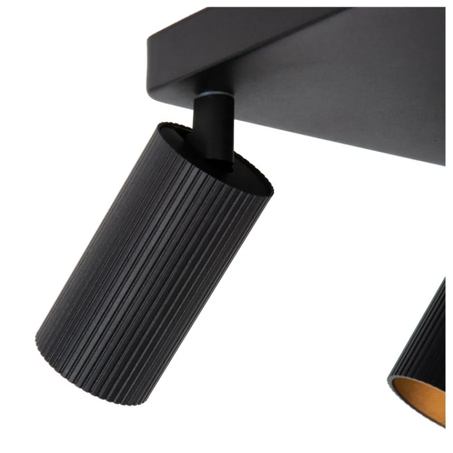 Spots<Lucide Plafondspot Clubs Zwart - 4 x GU10 - 24x24 cm