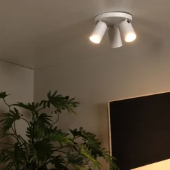 Spots<Lucide Plafondspot Punch Wit - 3 x GU10 - Ø 21 xm