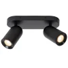 Spots<Lucide Plafondspot Punch Zwart - 2 x GU10 - 26 cm breed