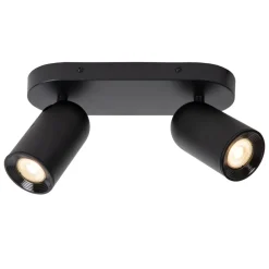 Spots<Lucide Plafondspot Punch Zwart - 2 x GU10 - 26 cm breed