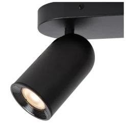 Spots<Lucide Plafondspot Punch Zwart - 2 x GU10 - 26 cm breed