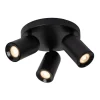 Spots<Lucide Plafondspot Punch Zwart - 3 x GU10 - Ø 21 xm