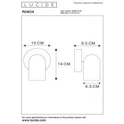 Spots<Lucide Plafondspot Punch Zwart - GU10 - Ø 10 cm