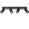 Spots<Lucide Plafondspot Punch Zwart - 2 x GU10 - 63 cm breed