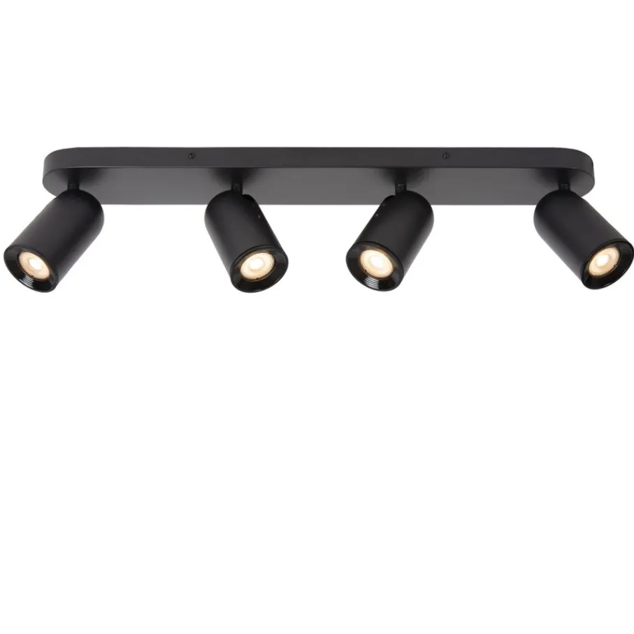 Spots<Lucide Plafondspot Punch Zwart - 2 x GU10 - 63 cm breed