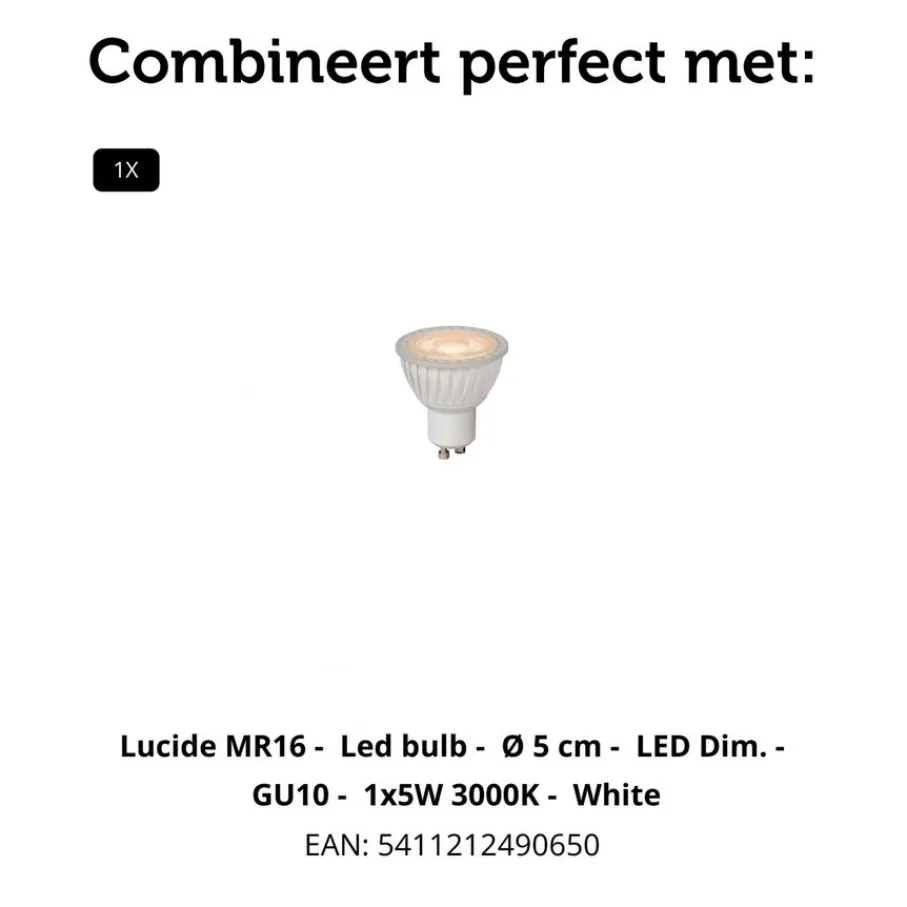 Spots<Lucide Plafondspot Tube Wit - GU10 - Ø 10 cm