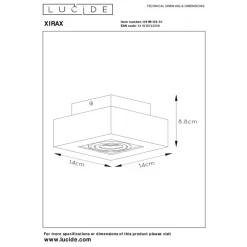 Spots<Lucide Plafondspot Xirax Wit - GU10 - 14x14 cm