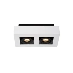Spots<Lucide Plafondspot Xirax Wit - 2 x GU10 - 14x25 cm