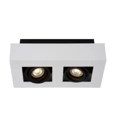 Spots<Lucide Plafondspot Xirax Wit - 2 x GU10 - 14x25 cm