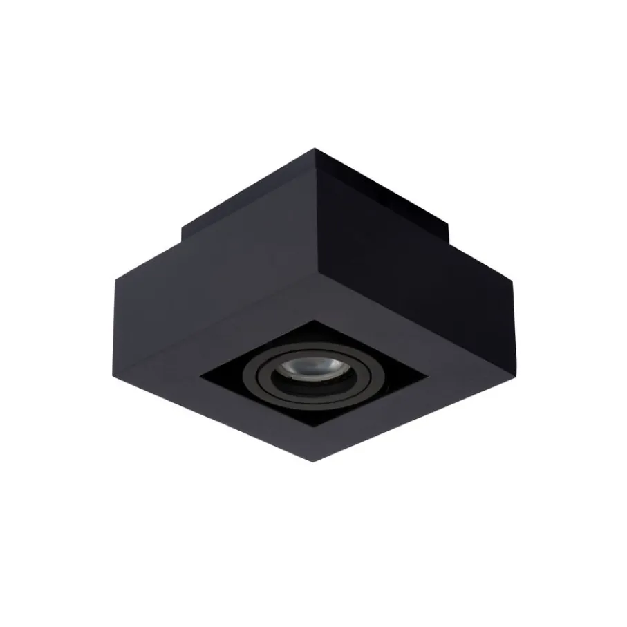Spots<Lucide Plafondspot Xirax Zwart - GU10 - 14x14 cm