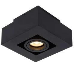Spots<Lucide Plafondspot Xirax Zwart - GU10 - 14x14 cm