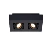 Spots<Lucide Plafondspot Xirax Zwart - 2 x GU10 - 14x25 cm