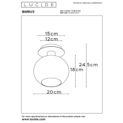 Plafonnières<Lucide Plafonniere Marius Goud - E27 - Ø 20 cm