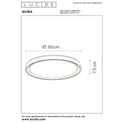 Plafonnières<Lucide Plafonniere Nuria Wit - LED - Ø 30 cm