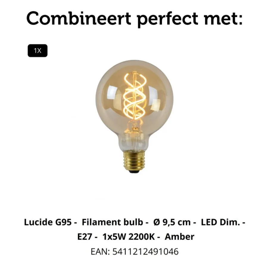 Plafonnières<Lucide Plafonniere Ruben Zwart - E27 - 22 cm breed