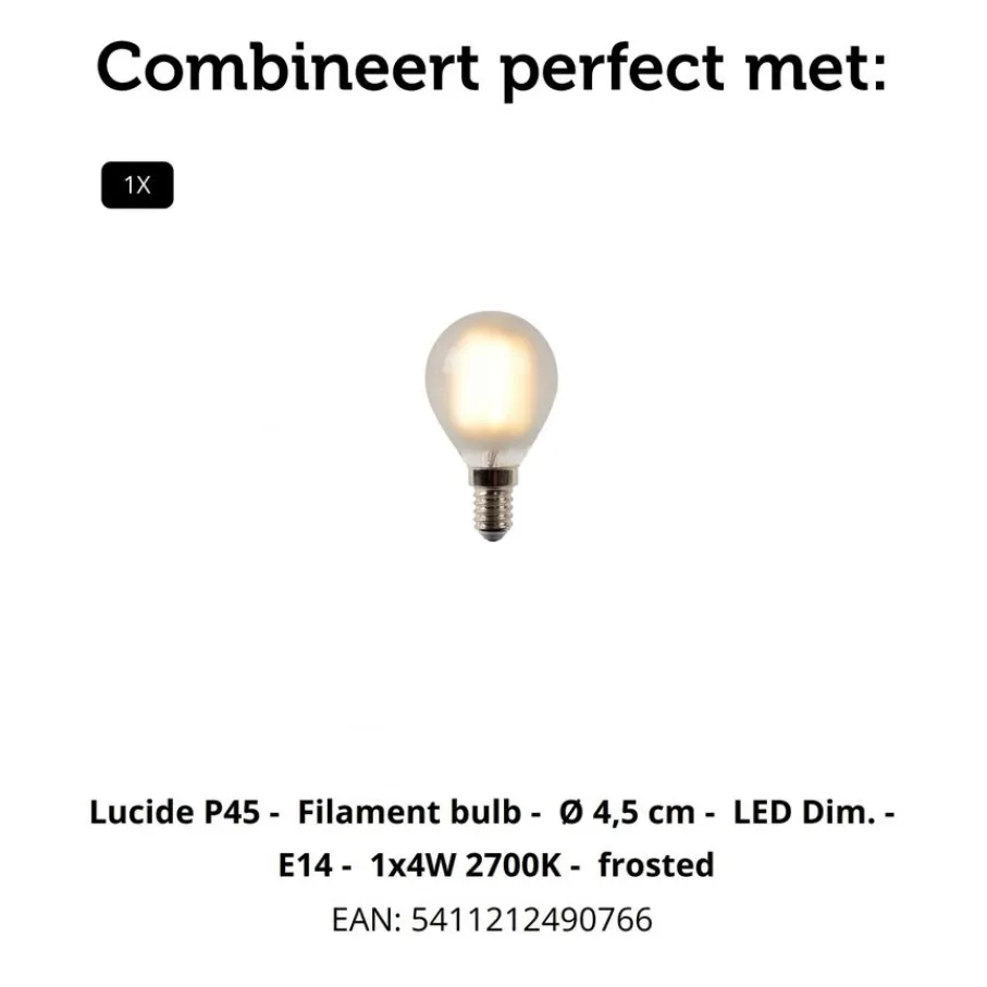 Tafellampen<Lucide Tafellamp Cosby Wit - E214 - 33 cm hoog